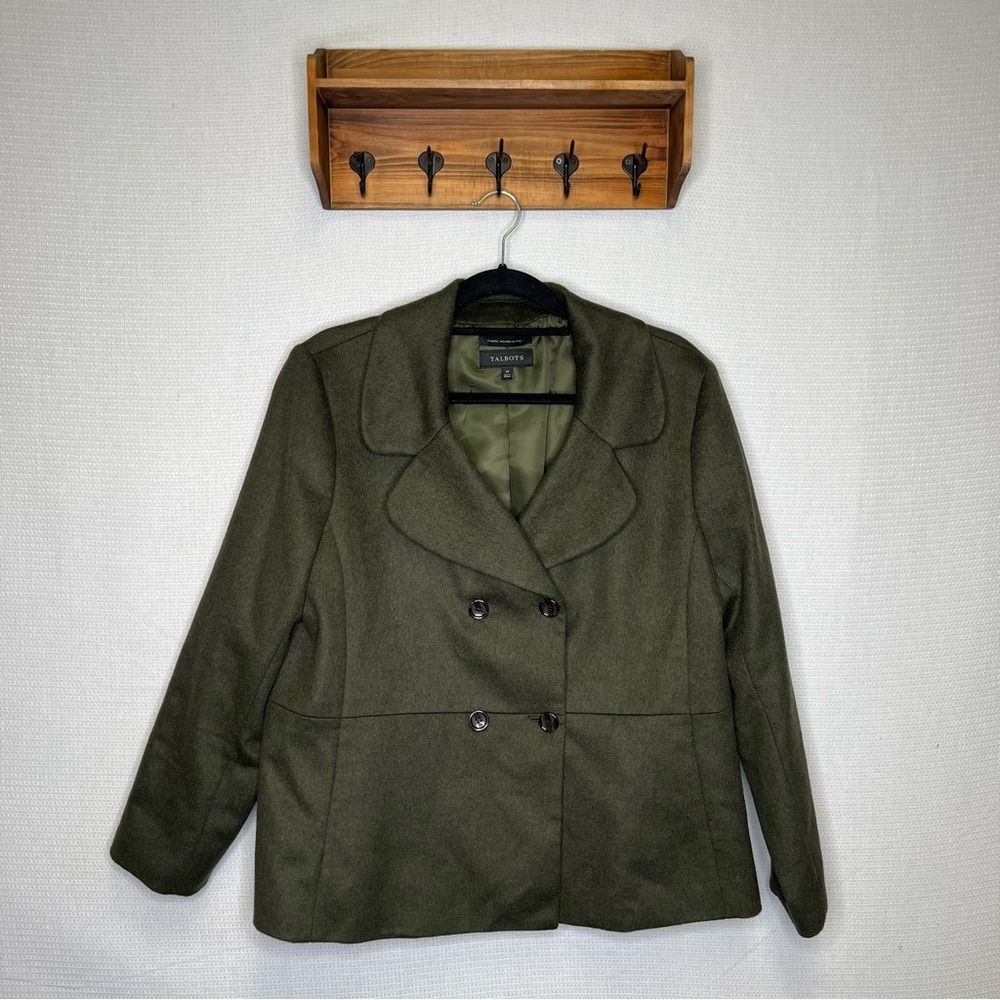 Talbots | Green Woman’s Blazer Coat 14 Wool Blend